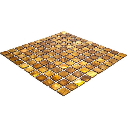 Light Bronze 12x12 Polished Square Shell Mother of Pearl Mosaic Tile (20 pack, 20 sq ft/case) - Sample