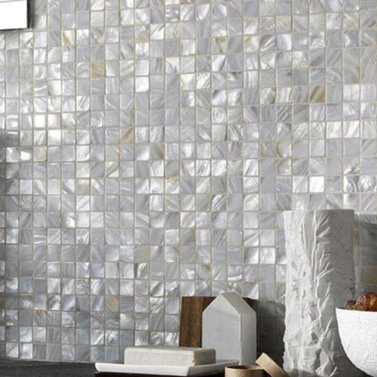 Shell White 12x12 Polished Square Shell Mother of Pearl Mosaic Tile (20 pack, 20 sq ft/case)