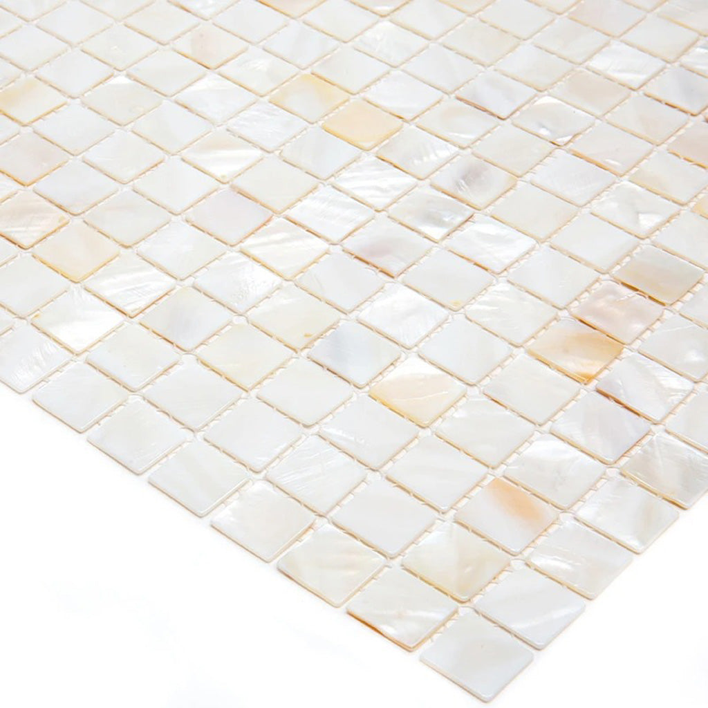 Shell White 12x12 Polished Square Shell Mother of Pearl Mosaic Tile (20 pack, 20 sq ft/case)