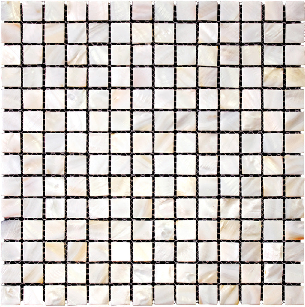 Shell White 12x12 Polished Square Shell Mother of Pearl Mosaic Tile (20 pack, 20 sq ft/case)