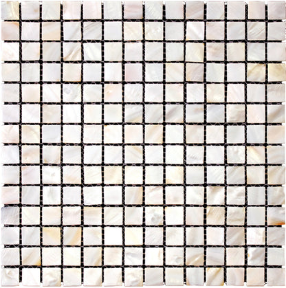 Shell White 12x12 Square Polished Shell Mother of Pearl Mosaic Tile (20 pack, 20 sq ft/case) - Sample
