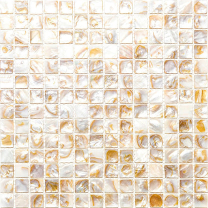 Beige 12x12 Polished Square Shell Mother of Pearl Mosaic Tile (20 pack, 20 sq ft/case) - Sample
