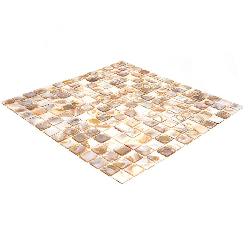 Beige 12x12 Polished Square Shell Mother of Pearl Mosaic Tile (20 pack, 20 sq ft/case)