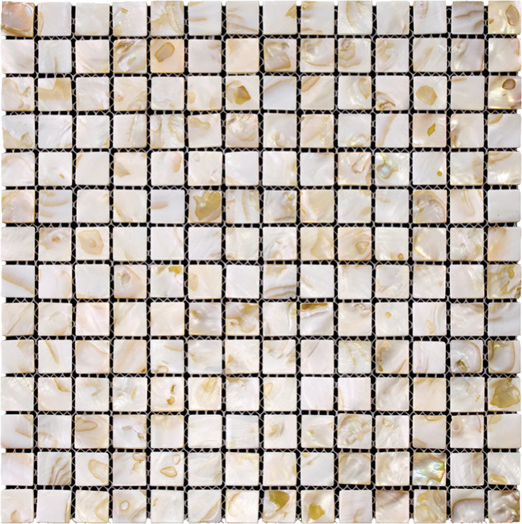 Beige 12x12 Polished Square Shell Mother of Pearl Mosaic Tile (20 pack, 20 sq ft/case)