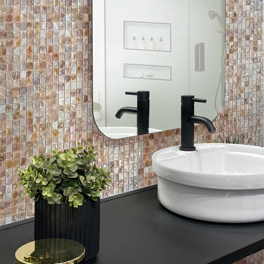 Beige 12x12 Polished Square Shell Mother of Pearl Mosaic Tile (20 pack, 20 sq ft/case)