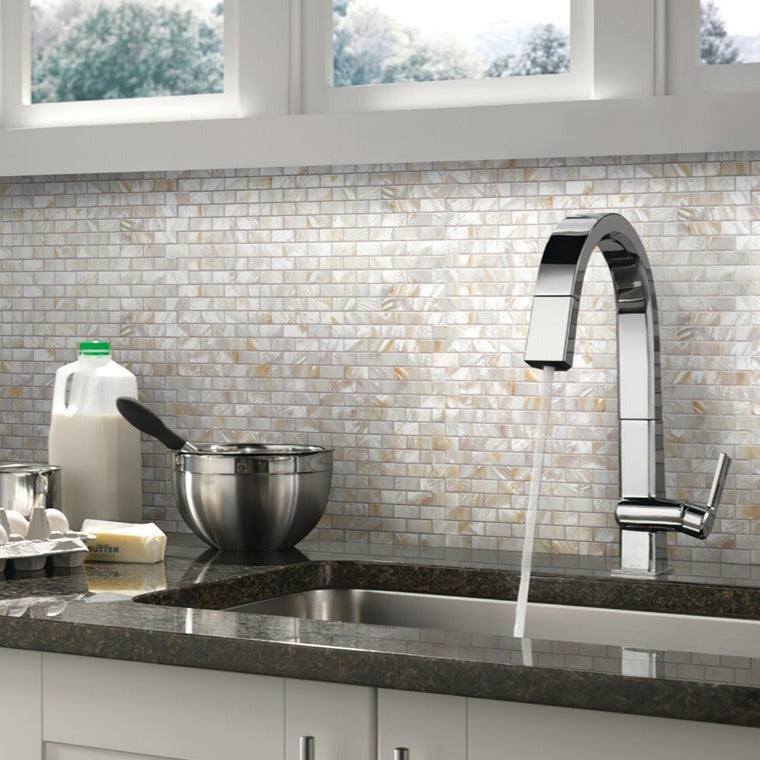 Shell White 11x12 Polished Brick Shell Mother of Pearl Mosaic Tile (20 pack, 18.52 sq ft/case)