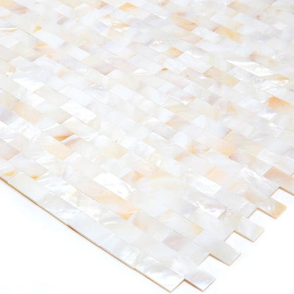 Shell White 11x12 Polished Brick Shell Mother of Pearl Mosaic Tile (20 pack, 18.52 sq ft/case)