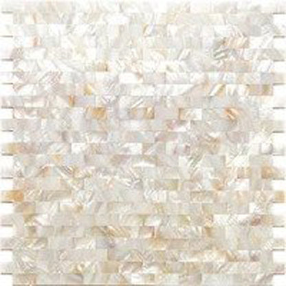 Shell White 11x12 Polished Brick Shell Mother of Pearl Mosaic Tile (20 pack, 18.52 sq ft/case) - Sample