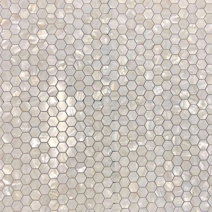 Chiffon White 12x12 Polished Hexagon Shell Mother of Pearl Mosaic Tile (20 pack, 18.69 sq ft/case) - Sample