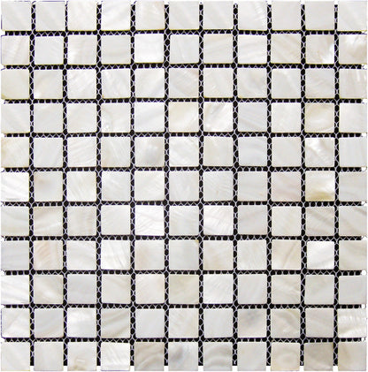 Chiffon White 11x11 Polished Square Shell Mother of Pearl Mosaic Tile (20 pack, 18.05 sq ft/case) - Sample