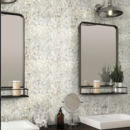 Shell White 12x12 Polished Multi-shaped Shell Mother of Pearl Mosaic Tile (20 pack, 19.34 sq ft/case) - Sample
