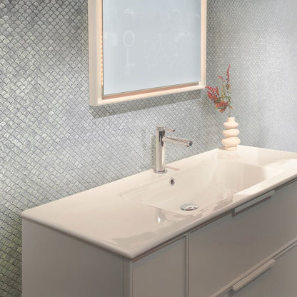 Chiffon White 12x12 Polished Arabesque Shell Mother of Pearl Mosaic Tile (20 pack, 19.34 sq ft/case)