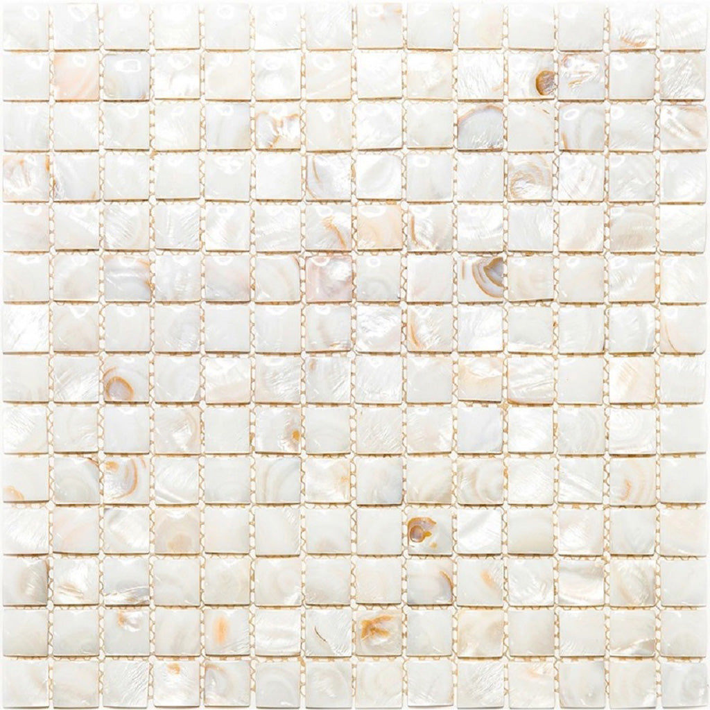 Shell White 12x12 Polished Square Shell Mother of Pearl Mosaic Tile (20 pack, 20 sq ft/case) - Sample