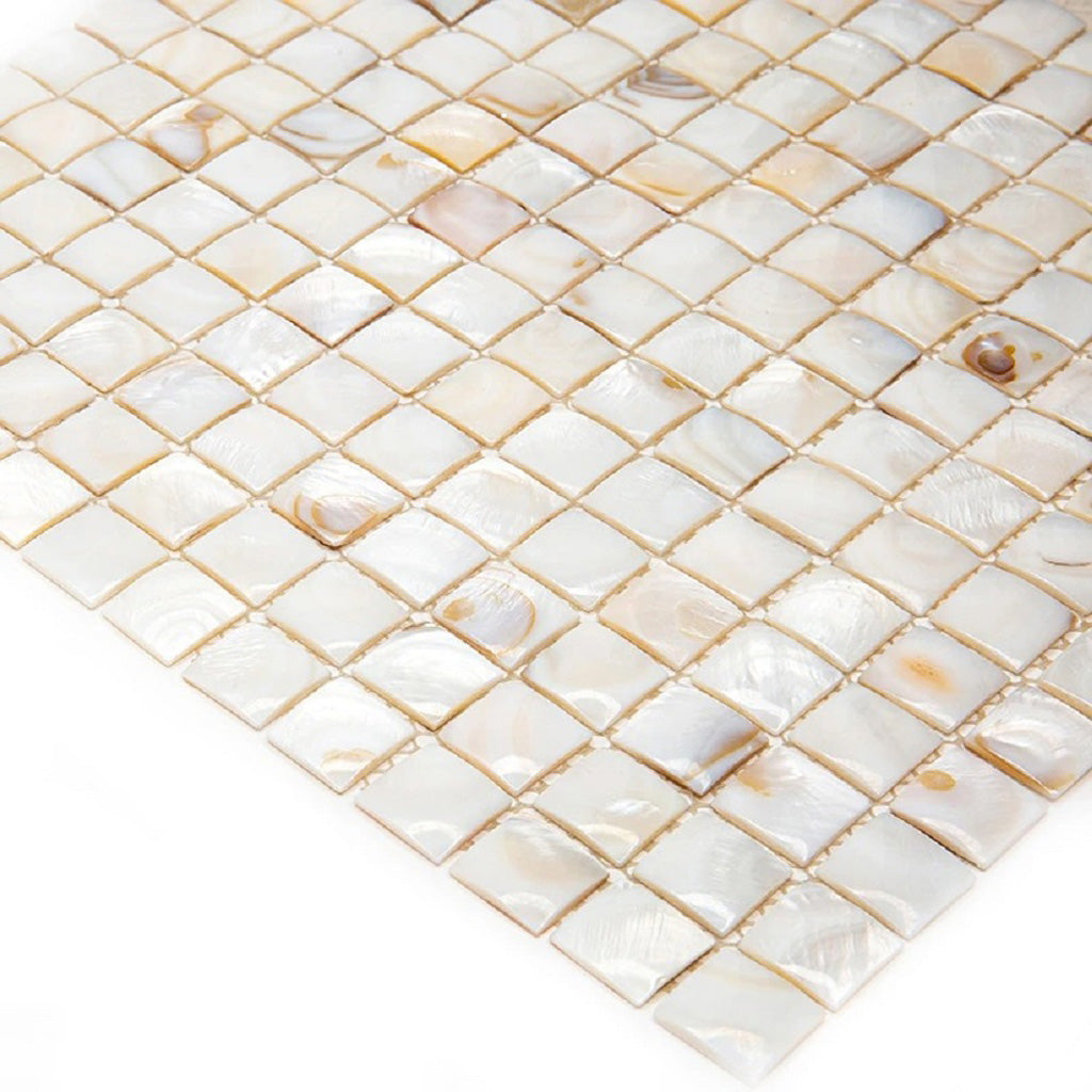 Shell White 12x12 Polished Square Shell Mother of Pearl Mosaic Tile (20 pack, 20 sq ft/case) - Sample