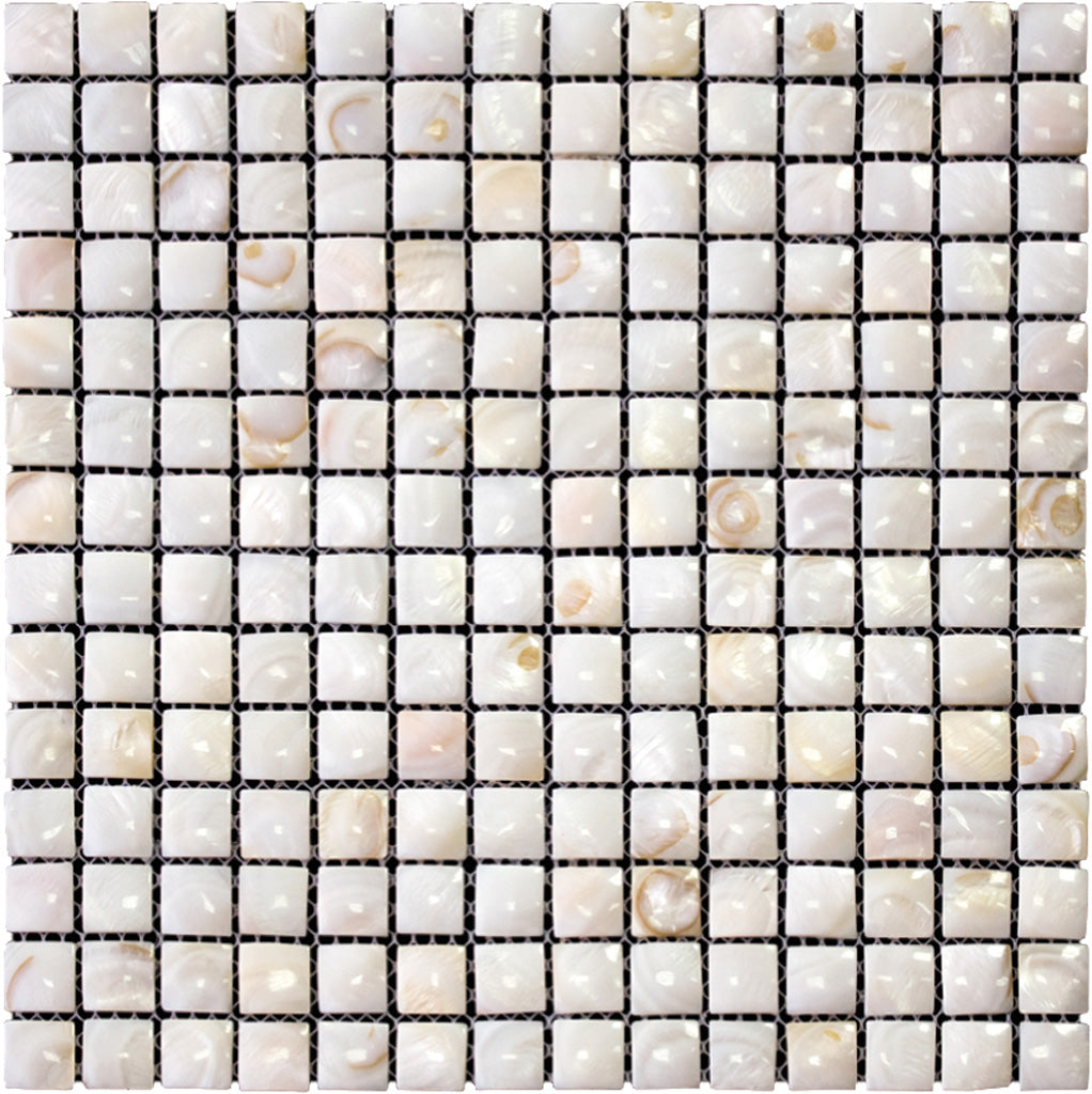 Shell White 12x12 Polished Square Shell Mother of Pearl Mosaic Tile (20 pack, 19.34 sq ft/case)