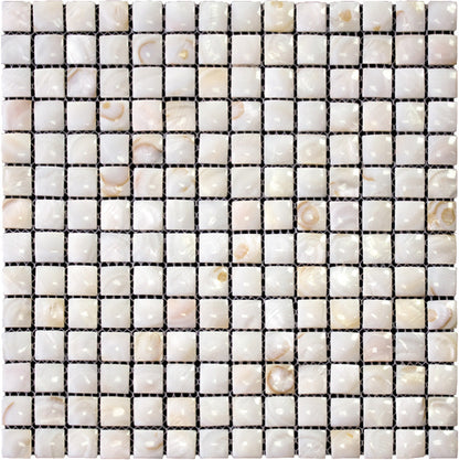Shell White 12x12 Polished Square Shell Mother of Pearl Mosaic Tile (20 pack, 19.34 sq ft/case) - Sample