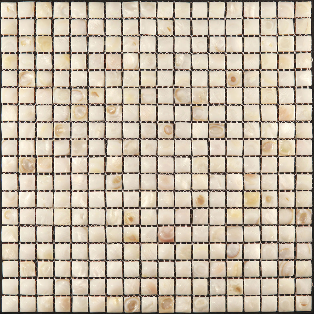 Shell White 12x12 Polished Square Shell Mother of Pearl Mosaic Tile (20 pack, 20 sq ft/case) - Sample
