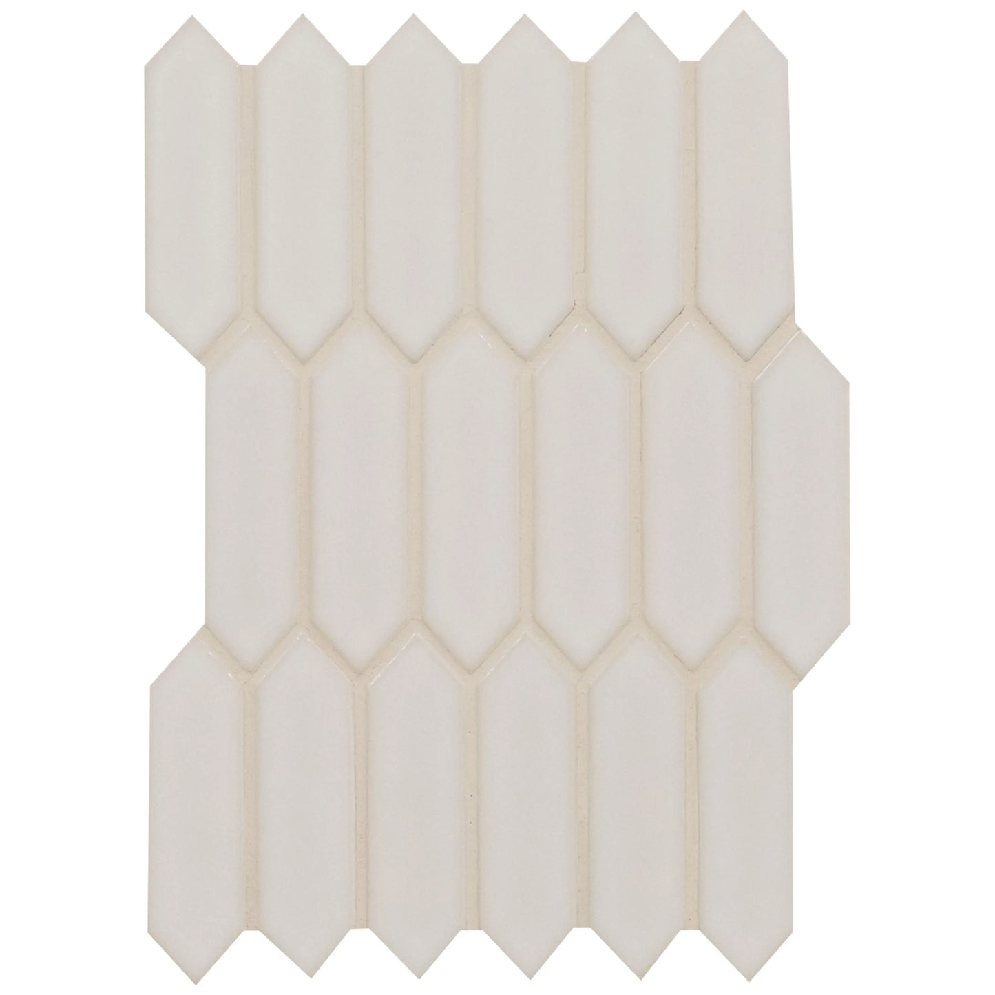 MSI Antique White Picket Glossy Ceramic Mosaic Wall Tile 10"x15"