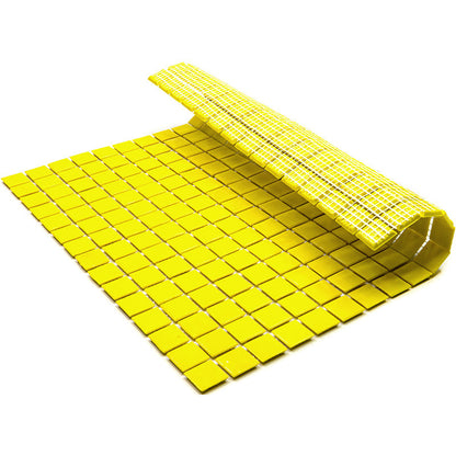 Yellow 12x12 Glossy Uniform Square Glass Mosaic Tile (20 pack, 20 sq ft/case)