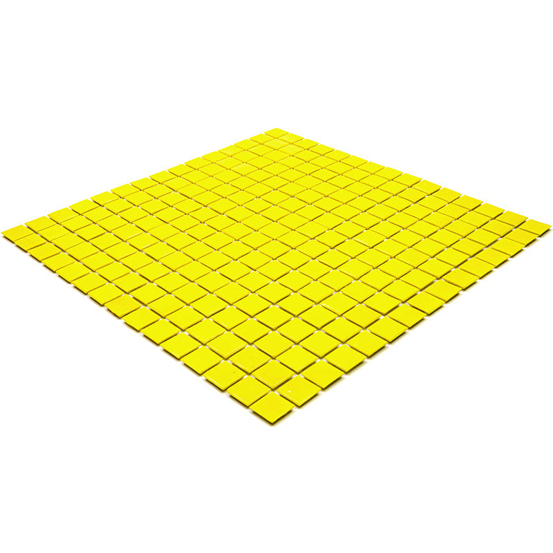 Yellow 12x12 Glossy Uniform Square Glass Mosaic Tile (20 pack, 20 sq ft/case)