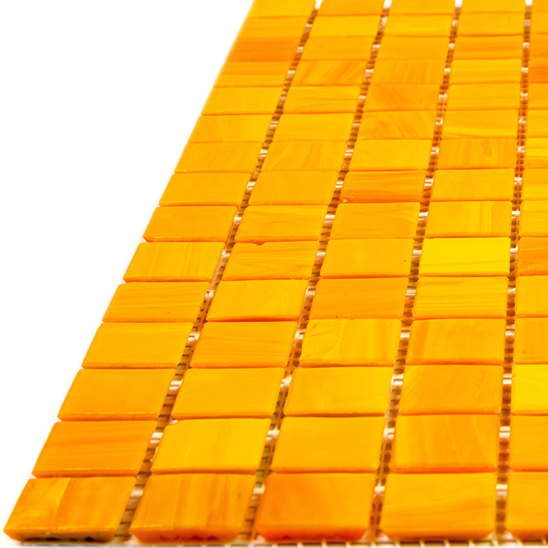 Honey Orange 12x12 Glossy Uniform Square Glass Mosaic Tile (20 pack, 20 sq ft/case) - Sample