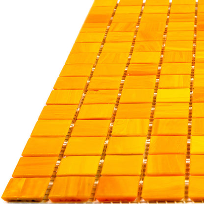 Honey Orange 12x12 Glossy Uniform Square Glass Mosaic Tile (20 pack, 20 sq ft/case) - Sample