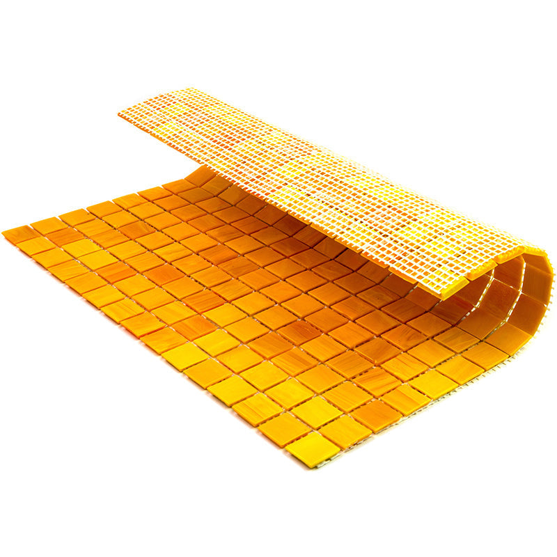 Honey Orange 12x12 Glossy Uniform Square Glass Mosaic Tile (20 pack, 20 sq ft/case)