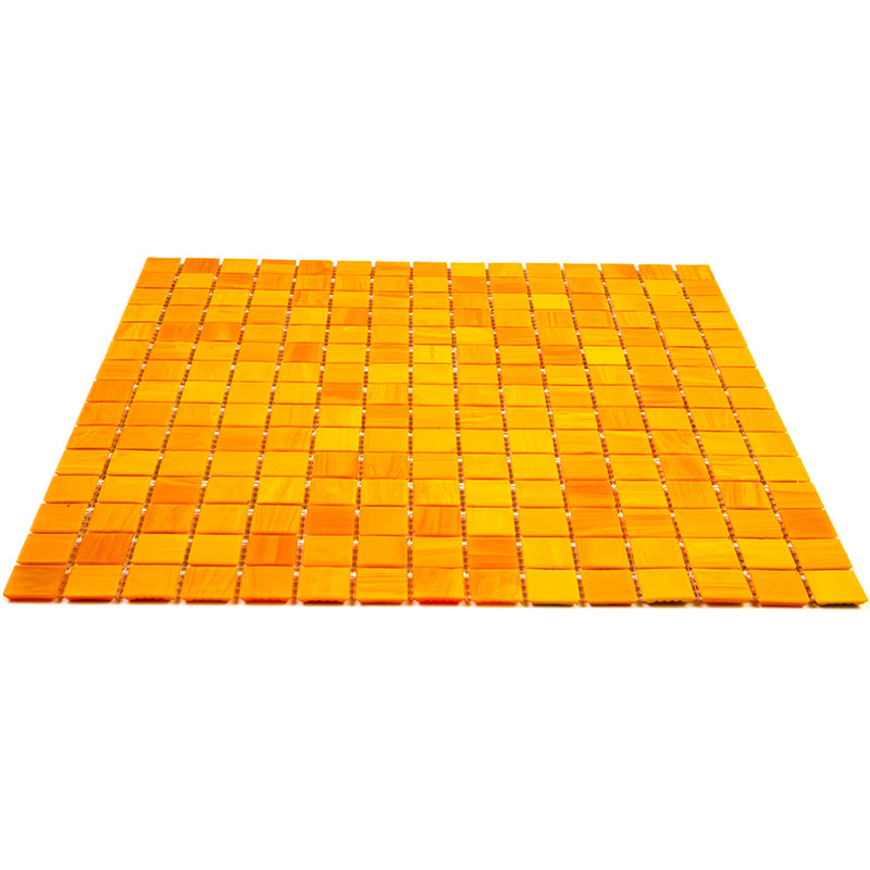 Honey Orange 12x12 Glossy Uniform Square Glass Mosaic Tile (20 pack, 20 sq ft/case)