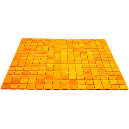 Honey Orange 12x12 Glossy Uniform Square Glass Mosaic Tile (20 pack, 20 sq ft/case)