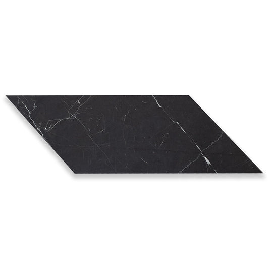 Black Honed Chevron Marble Tile