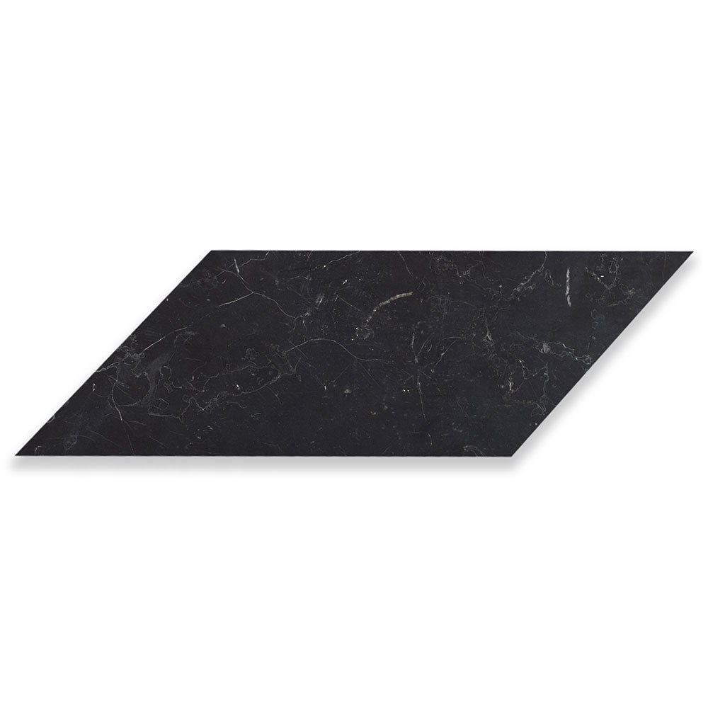 Black Honed Chevron Marble Tile