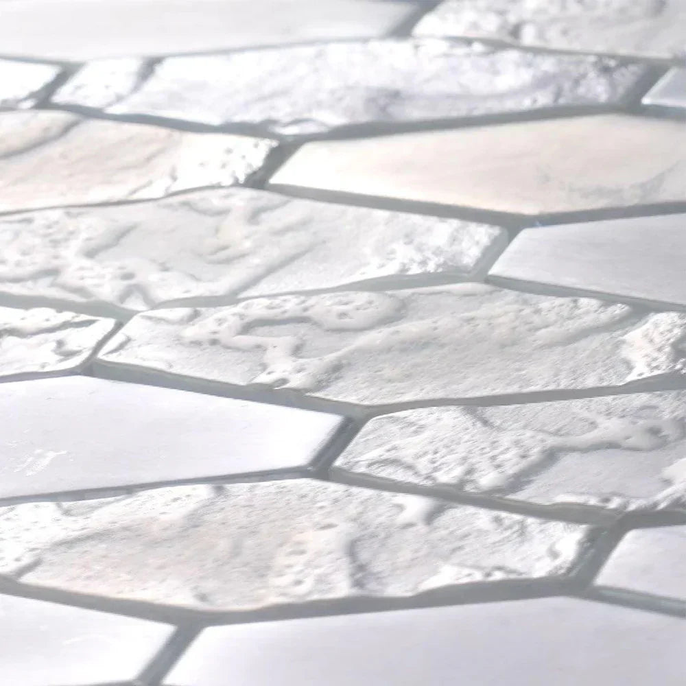 Grey 11x12 Matte Elongated Hexagon Glass Mosaic Tile (10 pack, 8.6 sq ft/case) - Sample