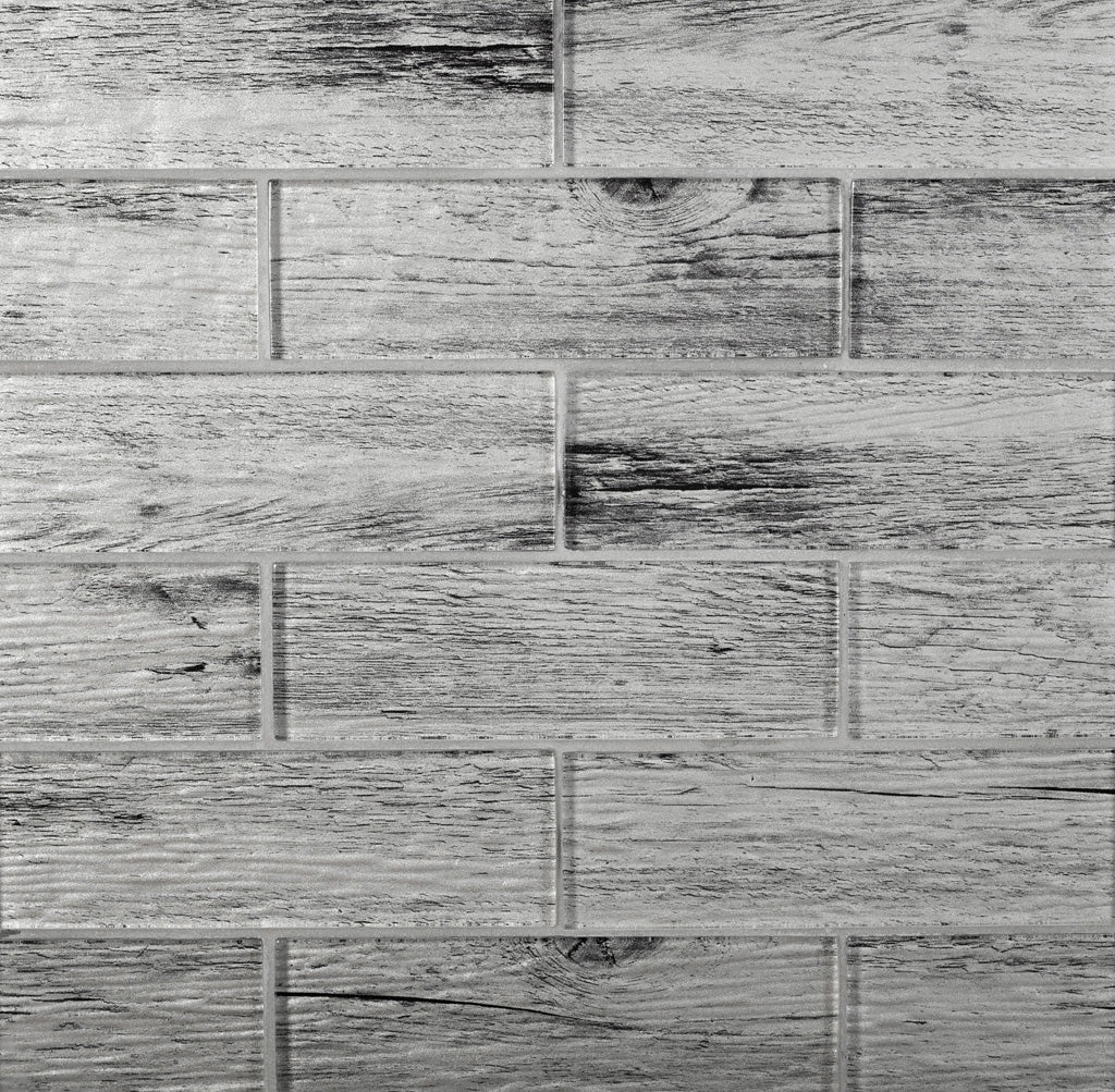 Light Gray 12x12 Glossy Brick Glass Mosaic Tile (5 pack, 4.83 sq ft/case)