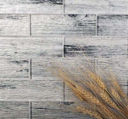 Light Gray 12x12 Glossy Brick Glass Mosaic Tile (5 pack, 4.83 sq ft/case) - Sample