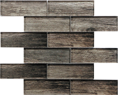 Brown 12x12 Glossy Brick Glass Mosaic Tile (5 pack, 4.83 sq ft/case) - Sample