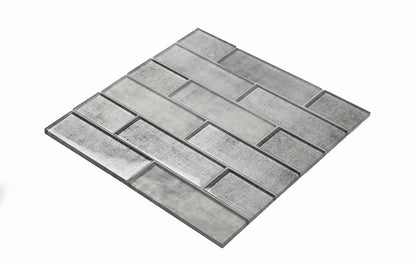 Gray 12x12 Glass Glossy Mosaic Tile (5 pack, 4.83 sq ft/case)