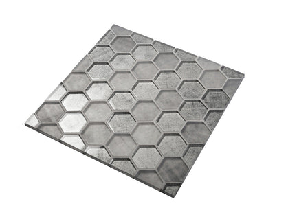 Gray 12x12 Glossy Hexagon Glass Mosaic Tile (5 pack, 4.83 sq ft/case) - Sample