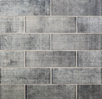 Coin Gray 12x12 Glossy Brick Glass Mosaic Tile (5 pack, 4.83 sq ft/case)