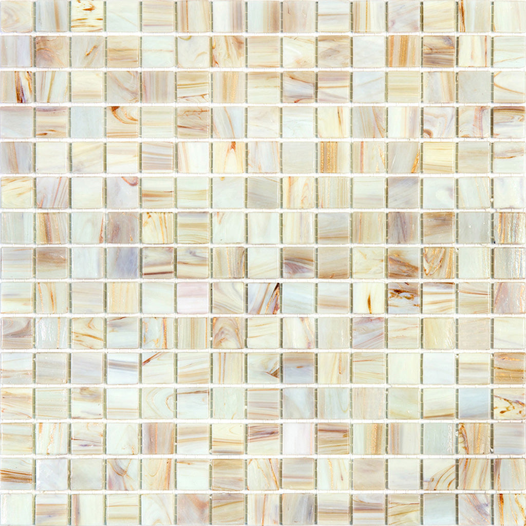 Beige 12x12 Glossy Uniform Square Glass Mosaic Tile (20 pack, 20 sq ft/case) - Sample