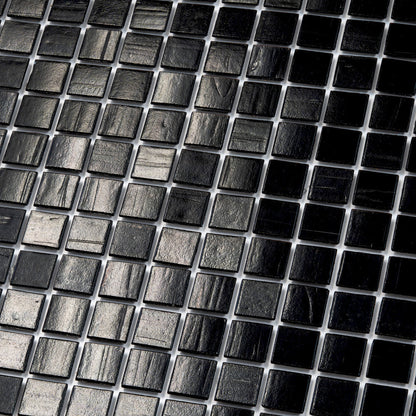 Black 12x12 Glossy Glass Uniform Square Mosaic Tile (20 pack, 20 sq ft/case)
