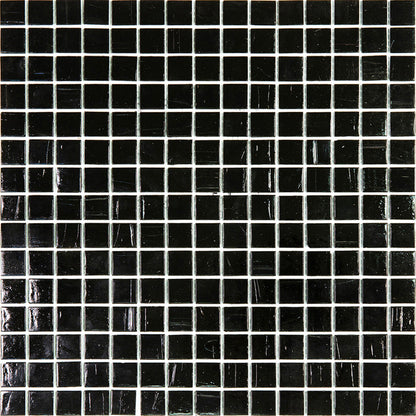 Black 12x12 Glossy Glass Uniform Square Mosaic Tile (20 pack, 20 sq ft/case) - Sample