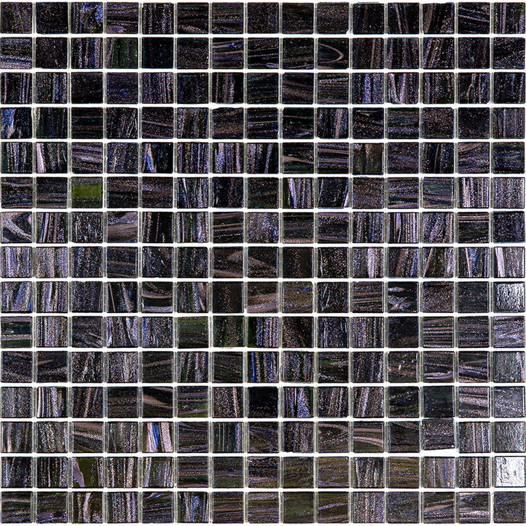 Oil Black 12x12 Glossy Uniform Square Glass Mosaic Tile (20 pack, 20 sq ft/case)