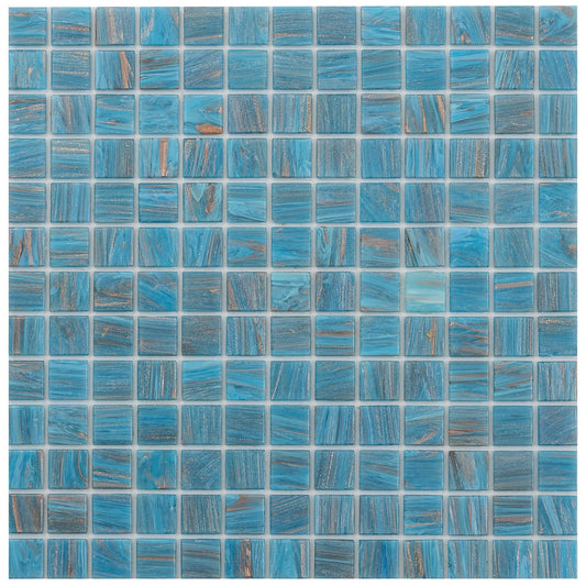 Bright Cerulean Blue 12x12 Glossy Uniform Square Glass Mosaic Tile (20 pack, 20 sq ft/case)
