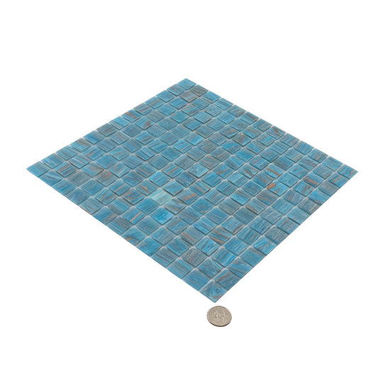 Bright Cerulean Blue 12x12 Glossy Uniform Square Glass Mosaic Tile (20 pack, 20 sq ft/case) - Sample