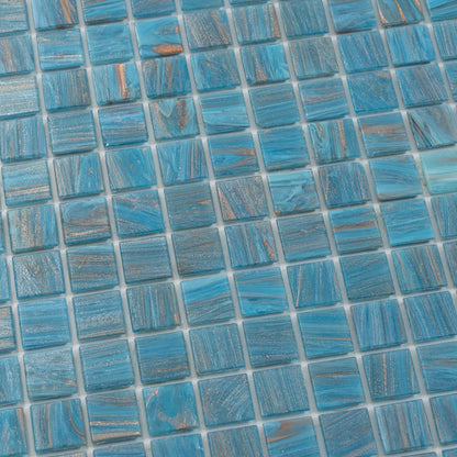 Bright Cerulean Blue 12x12 Glossy Uniform Square Glass Mosaic Tile (20 pack, 20 sq ft/case) - Sample