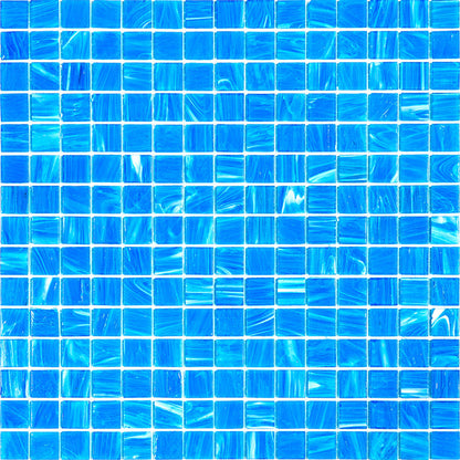 Dodger Blue 12x12 Glossy Uniform Square Glass Mosaic Tile (20 pack, 20 sq ft/case) - Sample