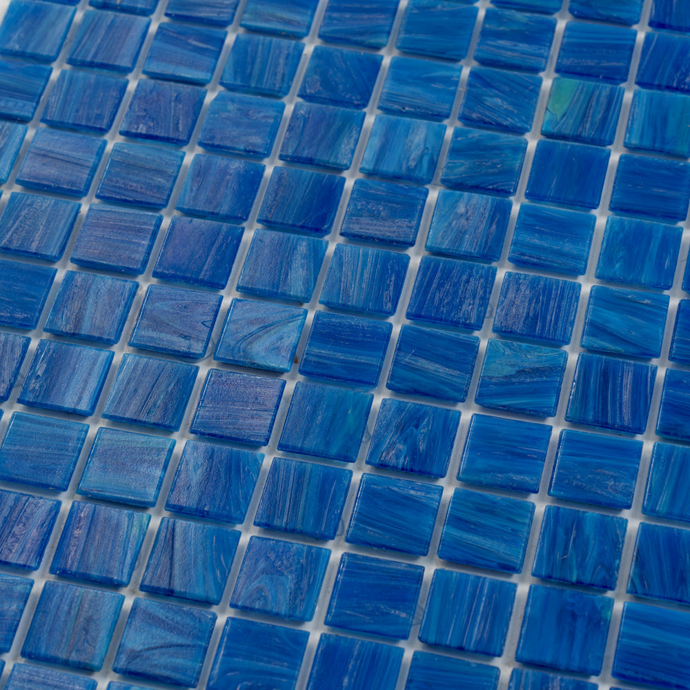 Trypan Blue 12x12 Glossy Uniform Square Glass Mosaic Tile (20 pack, 20 sq ft/case)