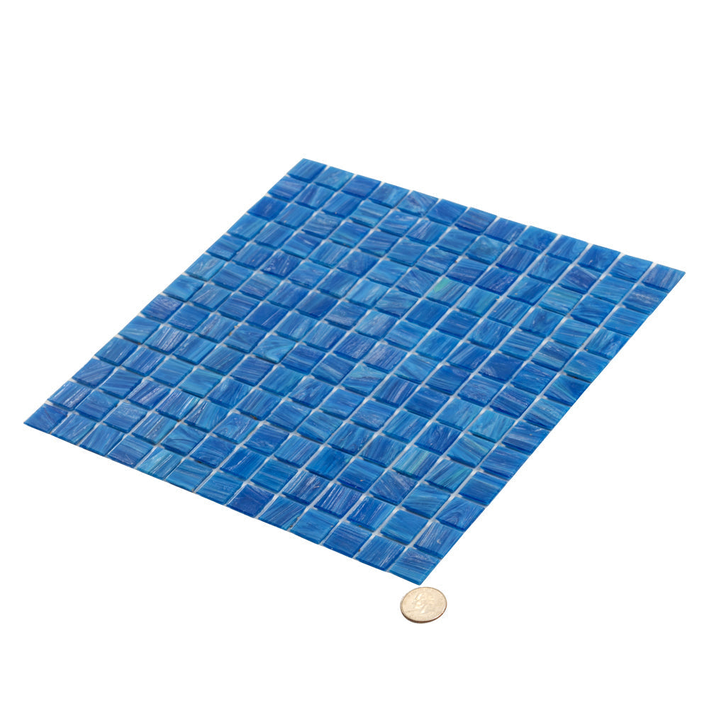 Trypan Blue 12x12 Glossy Uniform Square Glass Mosaic Tile (20 pack, 20 sq ft/case)