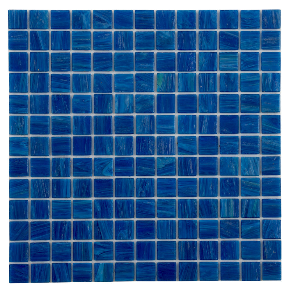 Trypan Blue 12x12 Glossy Uniform Square Glass Mosaic Tile (20 pack, 20 sq ft/case)