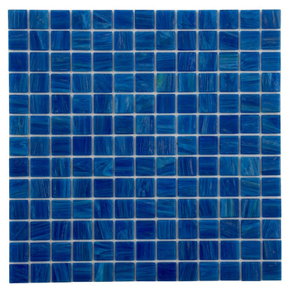 Trypan Blue 12x12 Glossy Uniform Square Glass Mosaic Tile (20 pack, 20 sq ft/case)
